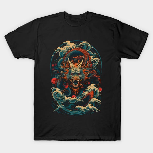 Japanese Dragon Art T-Shirt by DesignedbyWizards